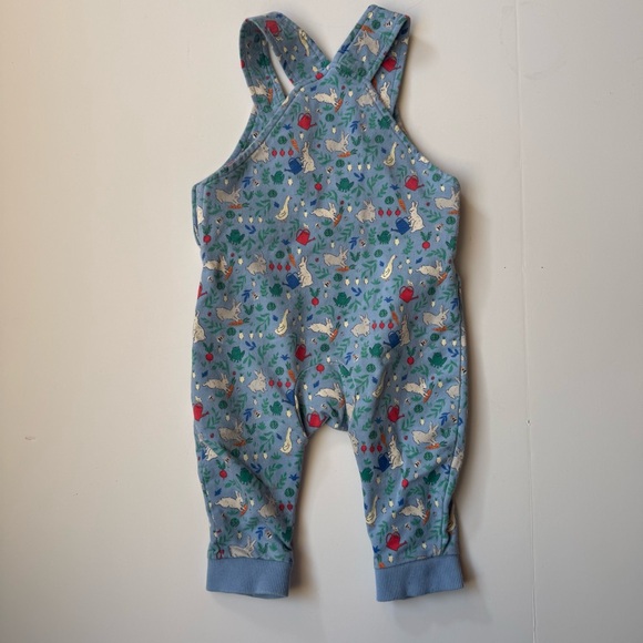 Mini Boden Garden Print Baby Overalls Dungarees Blue Green 6–9M - Picture 3 of 5